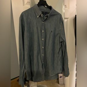 COPY - Denim cotton, long sleeve shirt by Ralph Lauren. Excellent condition.